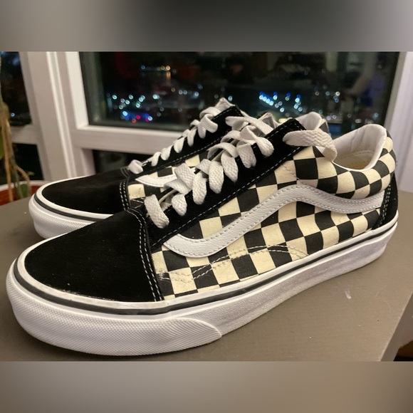 Vans Old Skool Trainers Primary Checkered Black/White Size 7 - Picture 8 of 16